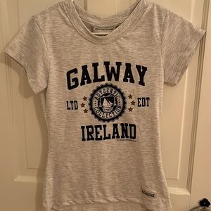 Irish Connexxion Galway Stamp Stars Lady T Shirt Ash Grey